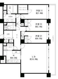 リバーポイントタワー 3802 間取り図