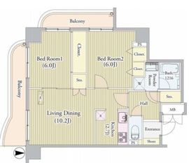 センテニアルタワー 1202 間取り図