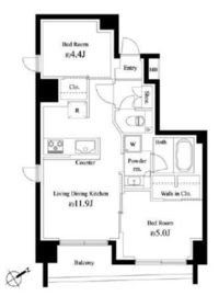 アルティザ東銀座 8階 間取り図