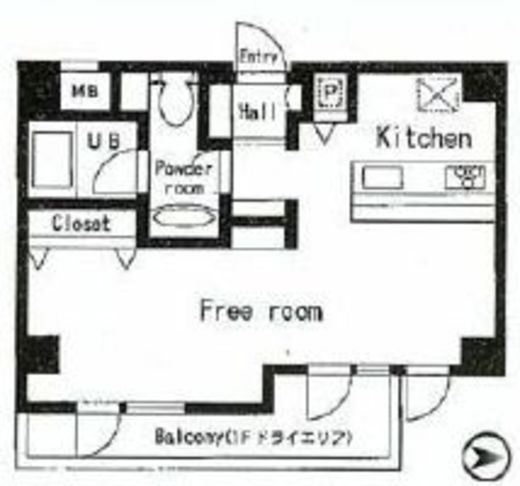 グレンパーク神楽坂 204 間取り図