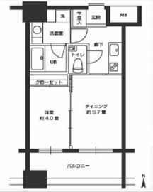 カスタリア森下 502 間取り図