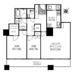 西早稲田パークタワー 8階 間取り図