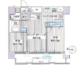 コスモグランス南品川 1101 間取り図