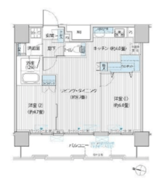 コスモグランス南品川 1202 間取り図