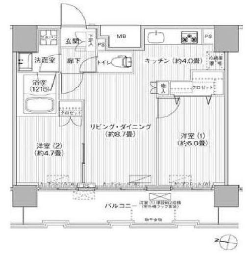 コスモグランス南品川 1302 間取り図