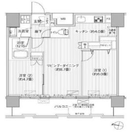 コスモグランス南品川 1302 間取り図