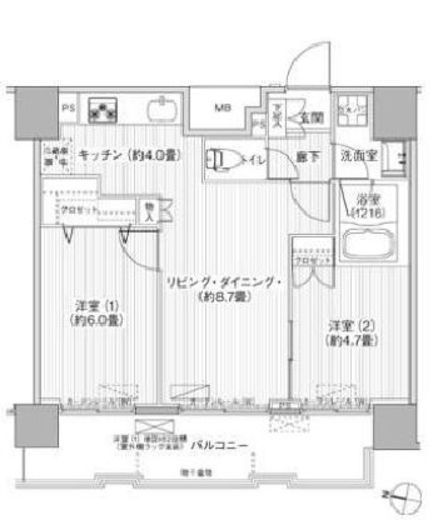 コスモグランス南品川 1103 間取り図