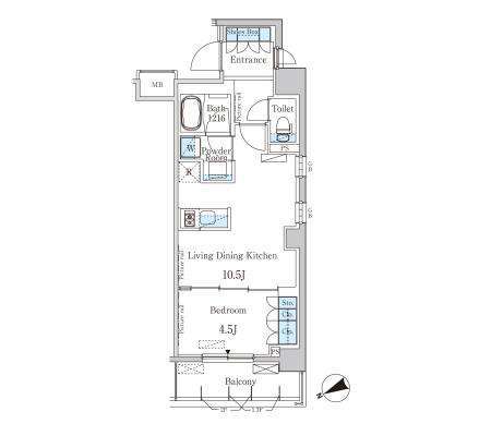 豊洲シエルタワー 210 間取り図