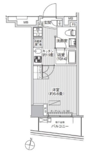 コスモグランス南品川 509 間取り図