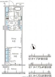 パークアクシス駒込ヒルトップ 304 間取り図