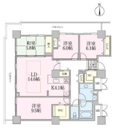 ロイヤルパークスタワー南千住 2201 間取り図