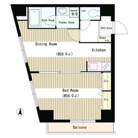 バンブー岩本町 1201 間取り図