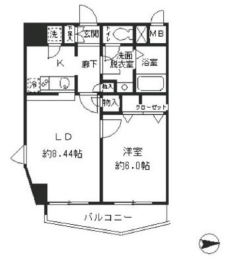 レジディア新中野 601 間取り図