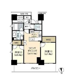 Wコンフォートタワーズ EAST 14階 間取り図