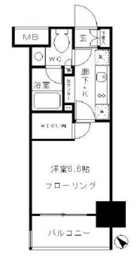 パークリュクス東麻布mono 10階 間取り図