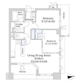 アクシルコート島津山南 905 間取り図