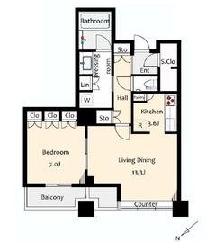 芝浦アイランド グローヴタワー 23階 間取り図