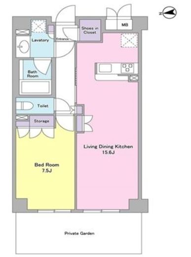 シティカレント代官山 411 間取り図