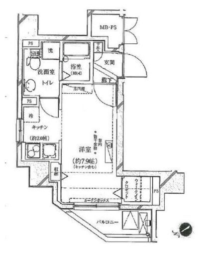 ガリシアレジデンス広尾 13階 間取り図