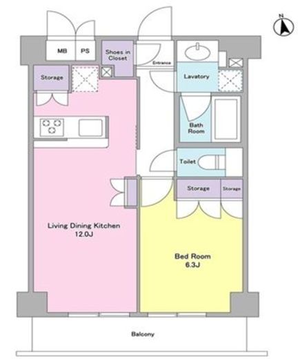 シティカレント代官山 407 間取り図