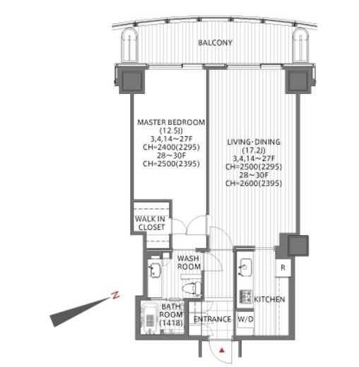 愛宕グリーンヒルズフォレストタワー 1609 間取り図