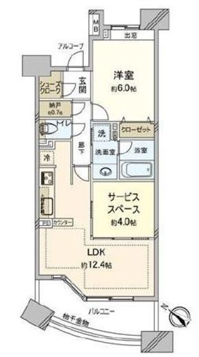 クレストフォルム月島サウススクエア 12階 間取り図