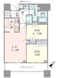 ブリリアタワーズ目黒 15階 間取り図