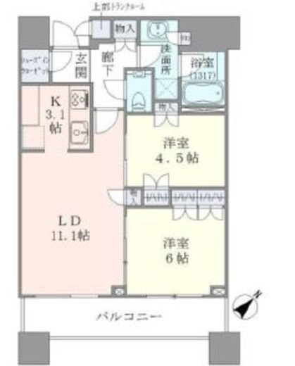 ブリリアタワーズ目黒 16階 間取り図