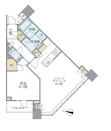 ブリリアタワーズ目黒 14階 間取り図