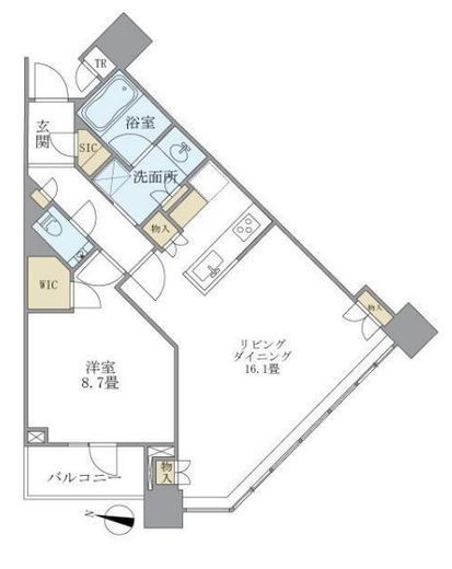 ブリリアタワーズ目黒 15階 間取り図