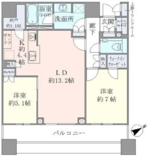 ブリリアタワーズ目黒 22階 間取り図