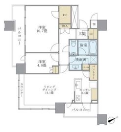 ブリリアタワーズ目黒 19階 間取り図