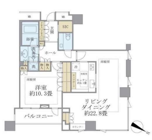 番町パークハウス 508 間取り図