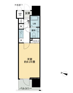 パトリア九段下 1003 間取り図