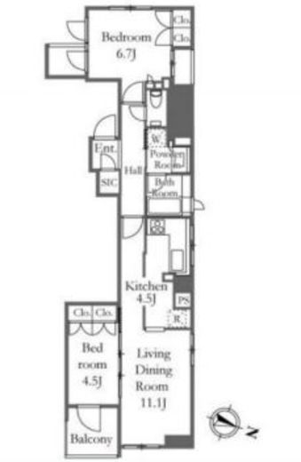 プラウド千代田淡路町 11階 間取り図