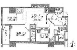 シティコート目黒 2-405 間取り図