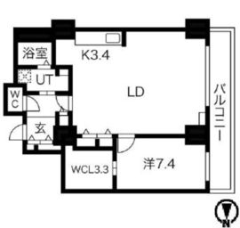 シティコート目黒 4-1206 間取り図