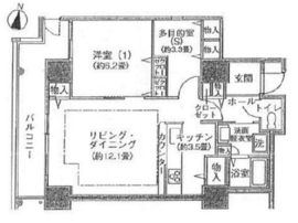 シティコート目黒 4-415 間取り図