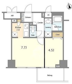 ONE ROOF FLAT TOGOSHI 1103 間取り図