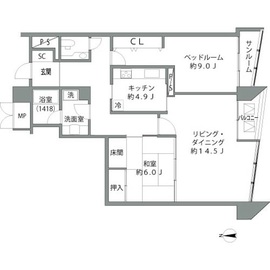 Shibaura Crystal 品川レジデンス 16階 間取り図