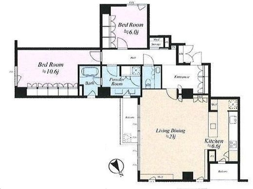 グランドヒルズ一番町 8階 間取り図