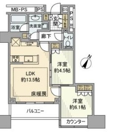 ザ・パークハウス三軒茶屋タワー 2階 間取り図