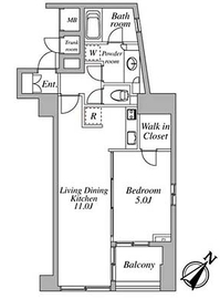 セントラルクリブ六本木 1-404 間取り図