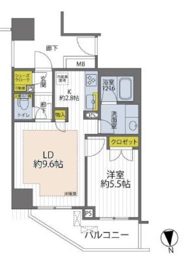 フォルム四谷外苑東 2階 間取り図