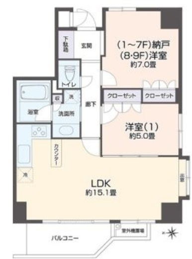 リエトコート四谷 205 間取り図