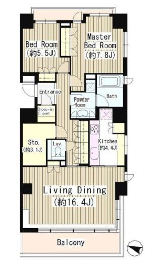パークホームズ新宿若松町 12階 間取り図