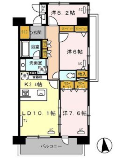 ロイヤルパークス西新井 321 間取り図