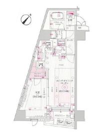 エステムプラザ市谷外濠公園 8階 間取り図