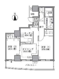 アクティ汐留 1709 間取り図