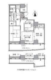 アクティ汐留 1109 間取り図